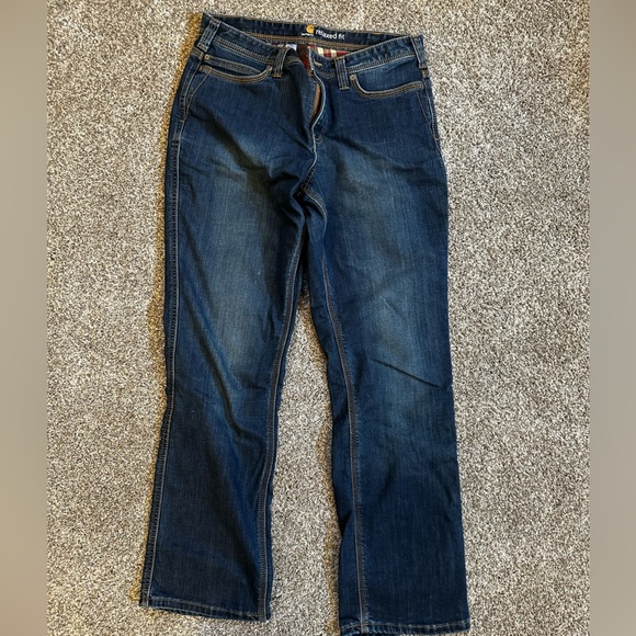 Carhartt women’s flannel lined jeans - Picture 2 of 2